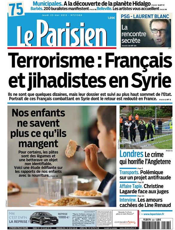 LE PARISIEN 230502013 ENQUETE ALIM ENFANTS UNE bd