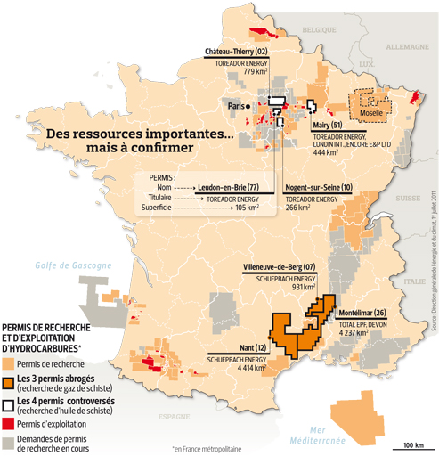 carte france gaz de schiste